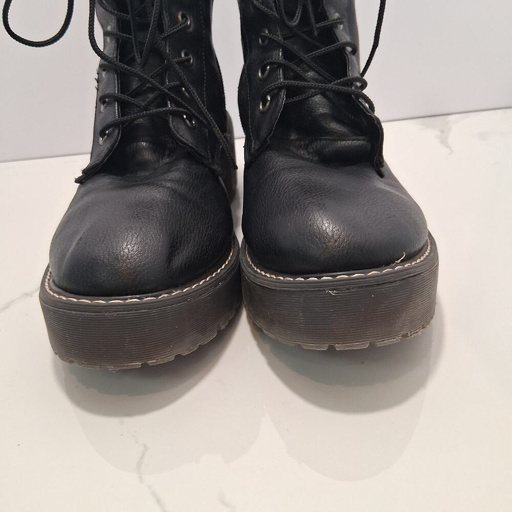 Unionbay Women Combat Boots Chunky Heels Y2K Lace Up Zipper Black Size-9.5M - Picture 14 of 14